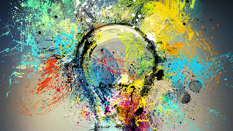 Lightbulb moment showing creativity