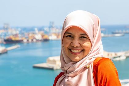 Diplômée du programme de gestion portuaire de la CNUCED, son projet permet d'économiser de l'eau douce en Malaisie
