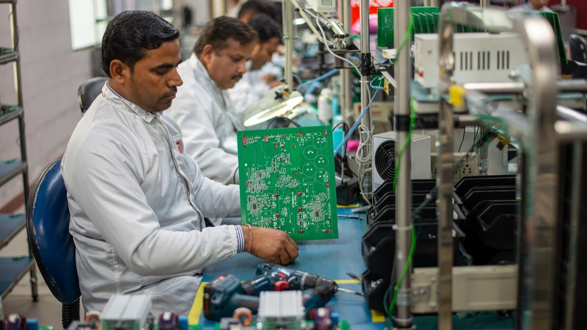 A factory manufacturing integrated circuits in Uttar Pradesh State, India.