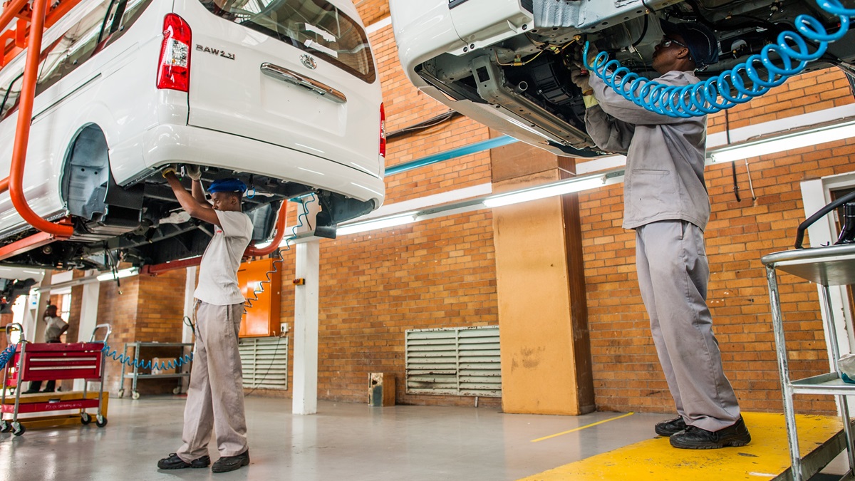 An automobile assembly plant in Johannesburg, South Africa.